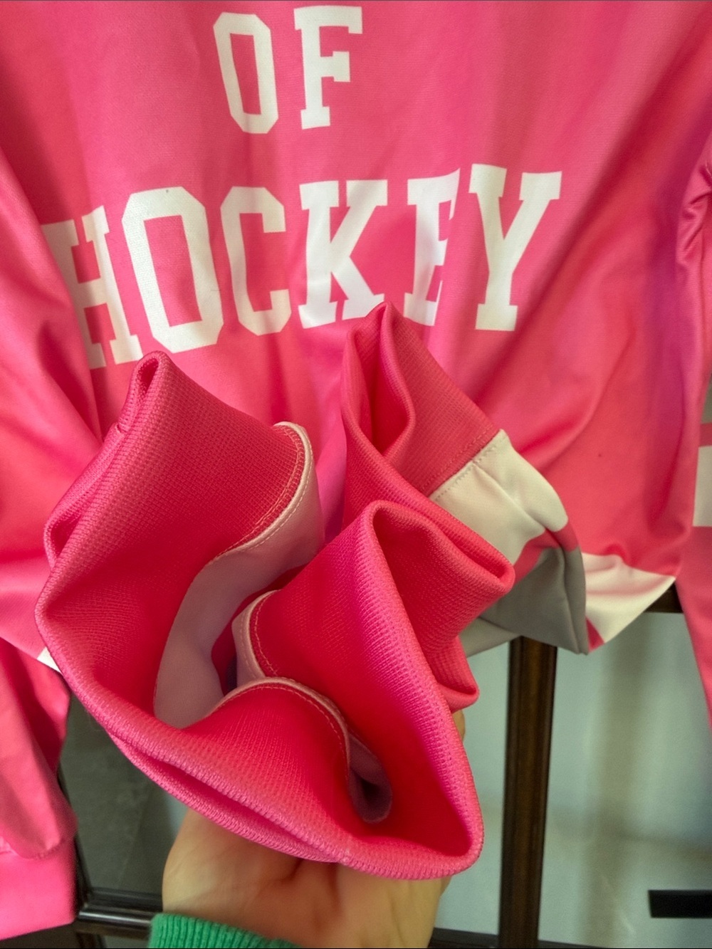State of Hockey Women's Pink Performance Hoodie - Picture 8 of 8